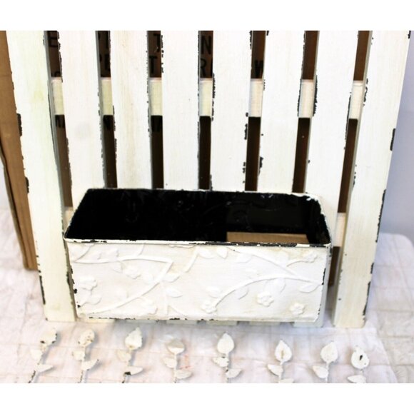 Southern Living SLAH Picket Fence Planter Metal Wood Wall Hang #40057 Farm Rusti - Picture 3 of 11